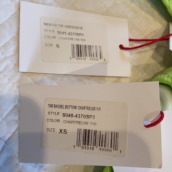 NWT SOLID & STRIPED the rachel bikini in chartreuse rib - Picture 15 of 16